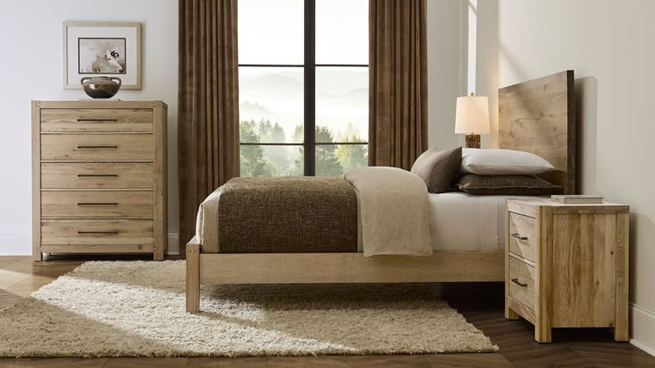 Joinery Natural Oak Plank Panel Bedroom Set