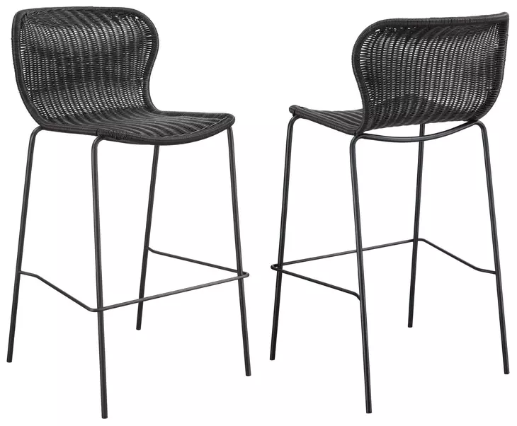 McKinley Brown And Sandy Black Upholstered Bar Stool Set of 2
