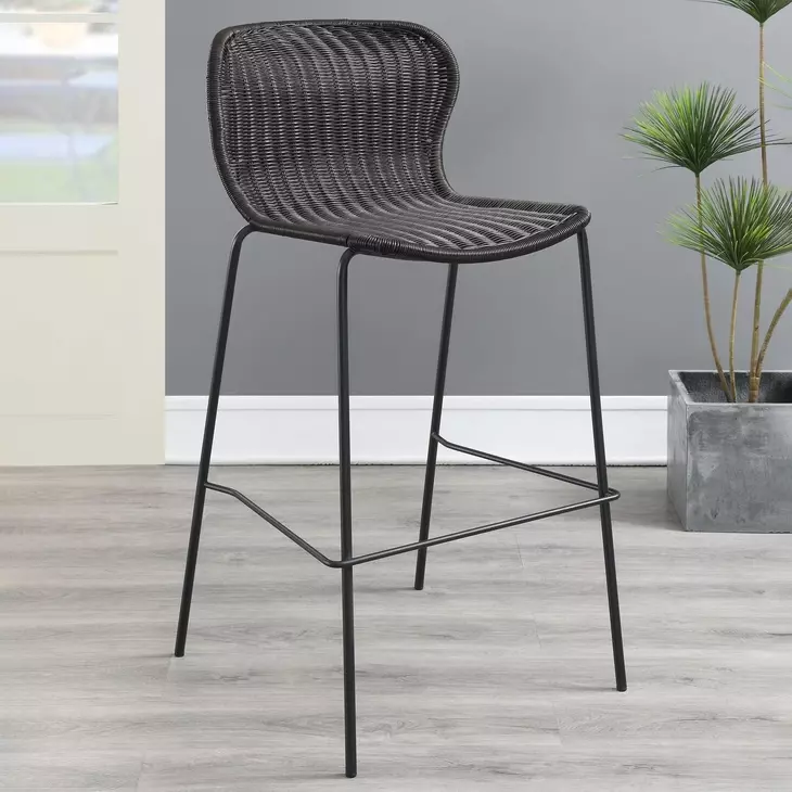 McKinley Brown And Sandy Black Upholstered Bar Stool Set of 2