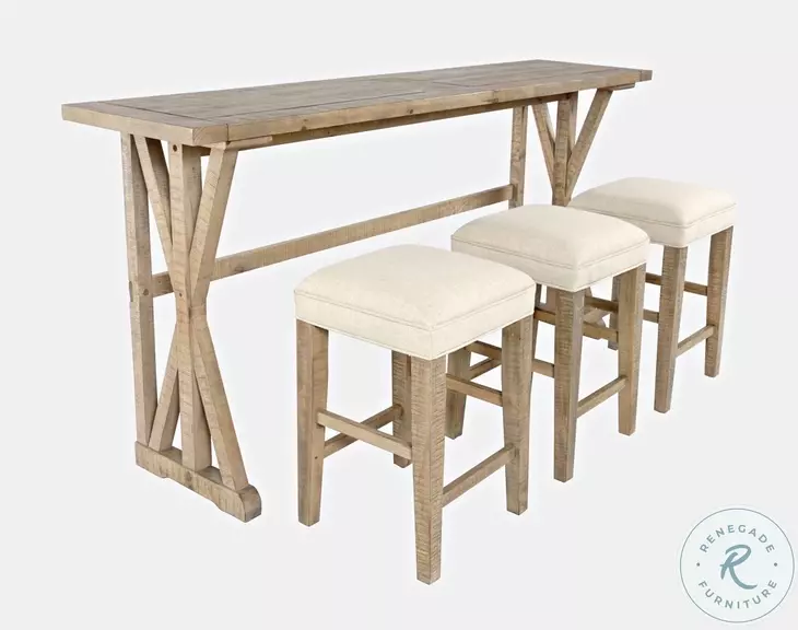 Carlyle Crossing Distressed Medium Brown Counter Height Dining Set