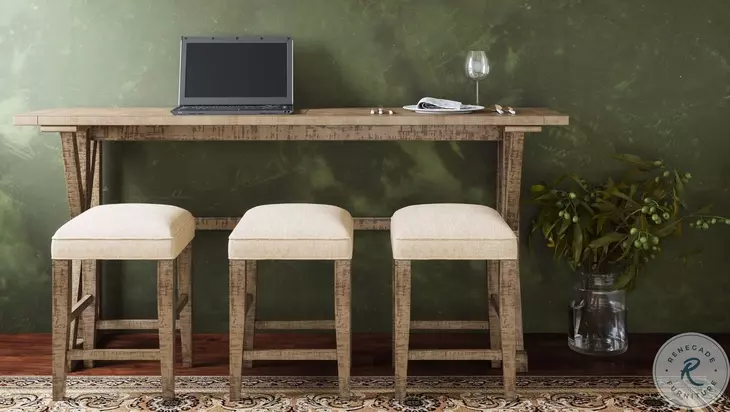 Carlyle Crossing Distressed Medium Brown Counter Height Dining Set