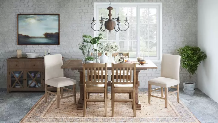 Carlyle Crossing Medium Brown 78" Extendable Rectangular Counter Height Dining Table