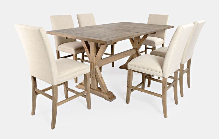 Carlyle Crossing Medium Brown Upholstered 7 Piece Counter Height Dining Set