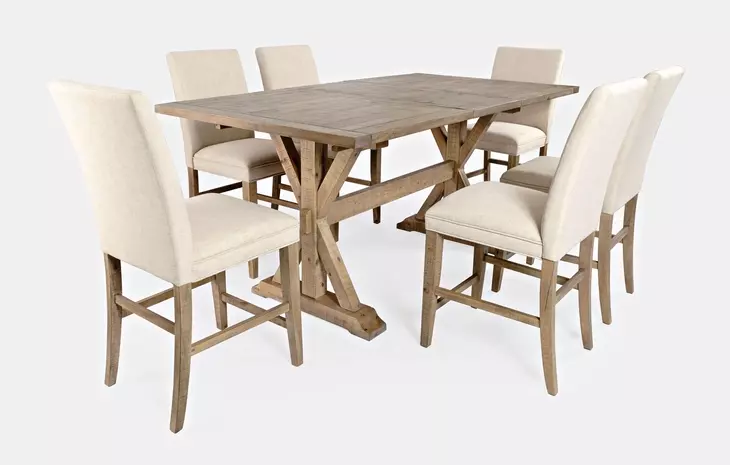 Carlyle Crossing Medium Brown 7 Piece Counter Height Dining Set