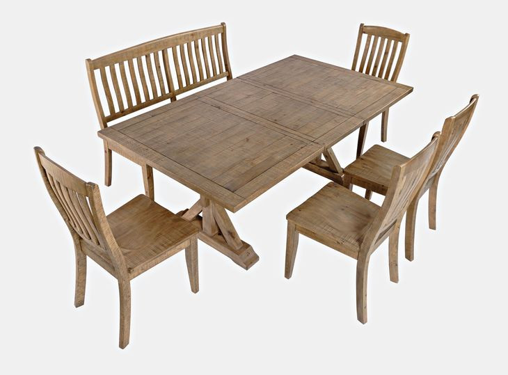 Carlyle Crossing Medium Brown 6 Piece Dining Set with Bench