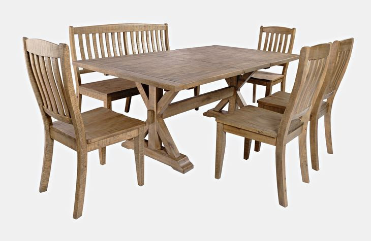 Carlyle Crossing Medium Brown 6 Piece Dining Set with Bench