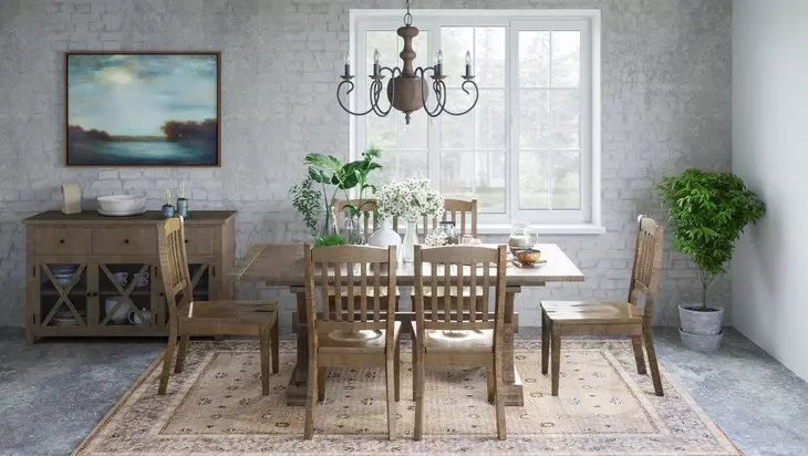 Carlyle Crossing Medium Brown 7 Piece Counter Height Dining Set