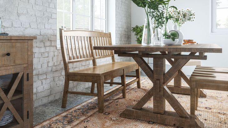 Carlyle Crossing Medium Brown 78" Extendable Rectangular Counter Height Dining Table