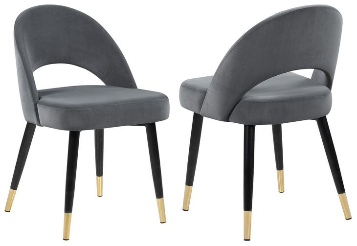 Lindsey Grey Arched Back Upholstered Side Chair Set of 2