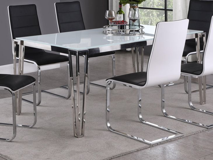 Pauline White And Chrome Dining Table