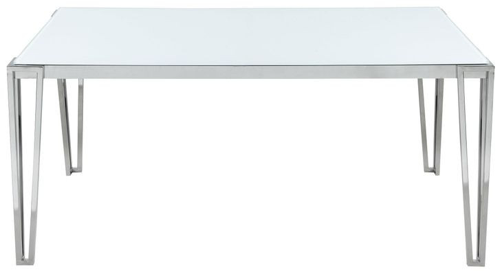 Pauline White And Chrome Dining Table