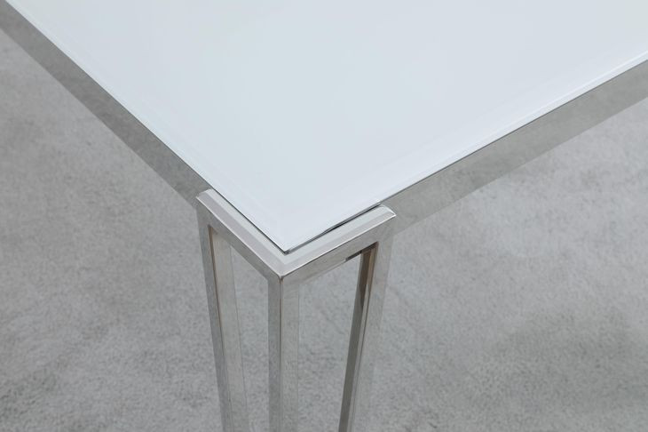 Pauline White And Chrome Dining Table