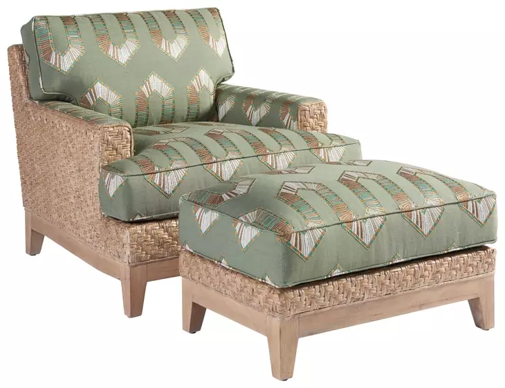 Los Altos Danville Green Upholstered Rectangular Ottoman