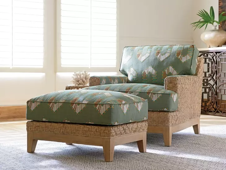 Los Altos Danville Green Upholstered Rectangular Ottoman