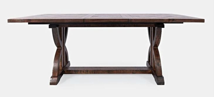 Fairview Oak and Beige Upholstered 6 Piece Dining Set with Bench and Nailhead Trim