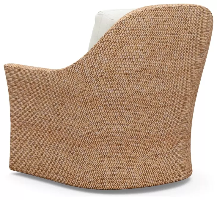 Palm Desert Soren White Upholstered Swivel Chair