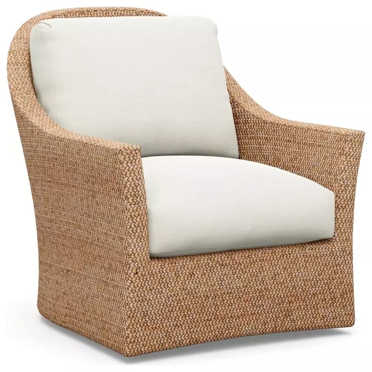 Palm Desert Soren White Upholstered Swivel Chair