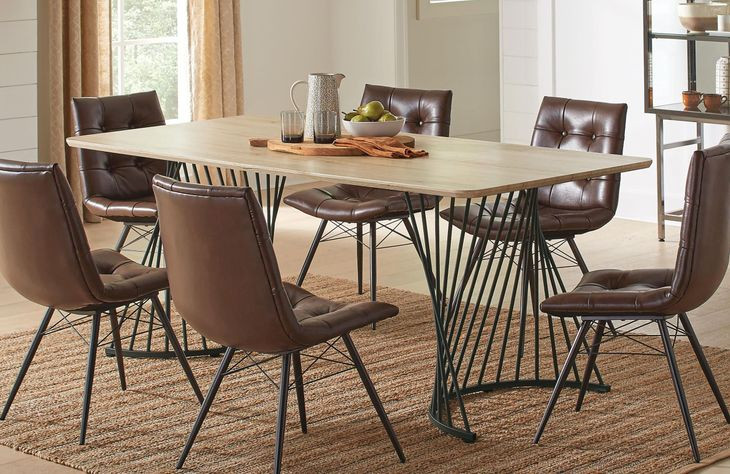 Altus Natural Oak And Gunmetal Dining Table
