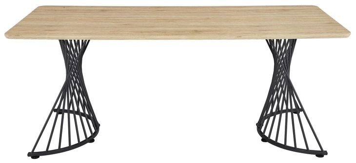 Altus Natural Oak And Gunmetal Dining Table