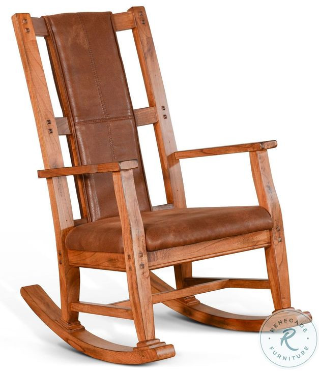 Crimson Ridge Rustic Oak Rocking Chair