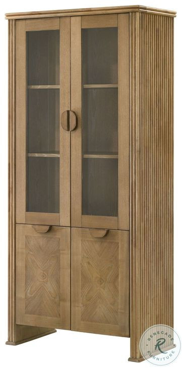 Adina Distressed Light Brown Round Dining Room Set