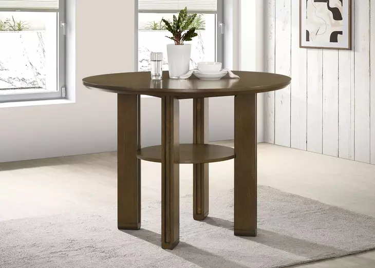 Ottowa Brown Round Counter Height Dining Room Set