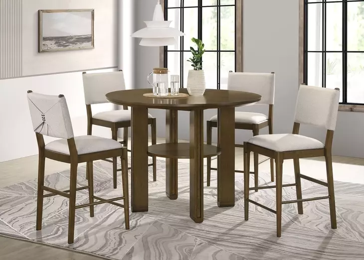 Ottowa Brown Round Counter Height Dining Room Set