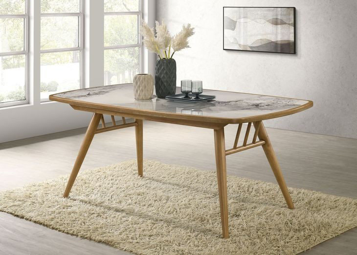 Croyden Weathered Natural and Off White 73" Rectangular Dining Table