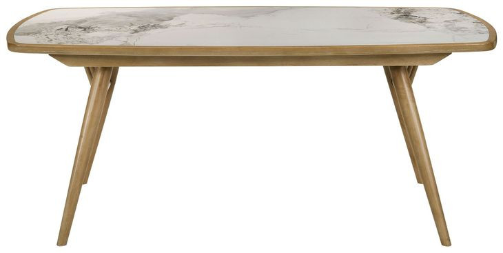 Croyden Weathered Natural and Off White 73" Rectangular Dining Table