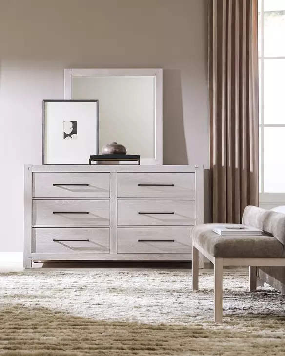 Joinery Washed White Oak and Brindle Gray Performance Fabric Upholstered Bed Bench