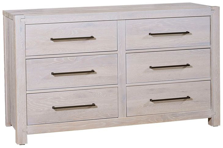 Joinery Washed White Oak 6 Drawer Dresser