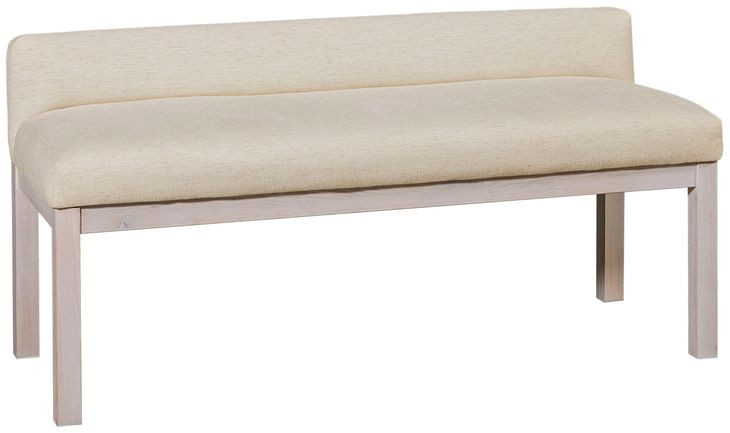 Joinery Washed White Oak and Ivory Cream Performance Fabric Upholstered Bed Bench