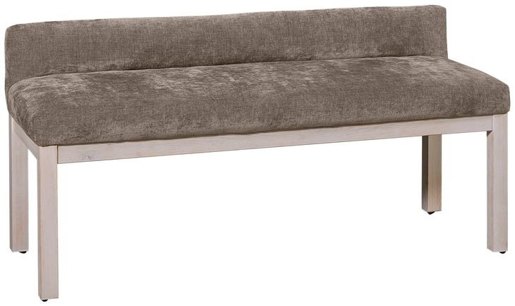 Joinery Washed White Oak and Brindle Gray Performance Fabric Upholstered Bed Bench