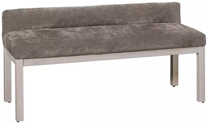 Joinery Washed White Oak and Brindle Gray Performance Fabric Upholstered Bed Bench