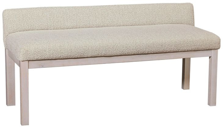 Joinery Washed White Oak and Labradoodle Performance Fabric Upholstered Bed Bench