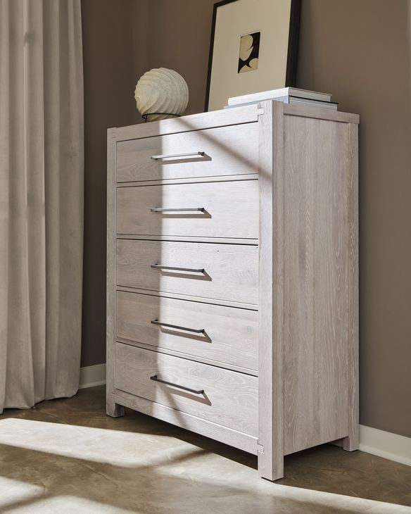 Joinery Washed White Oak 5 Drawer Chest