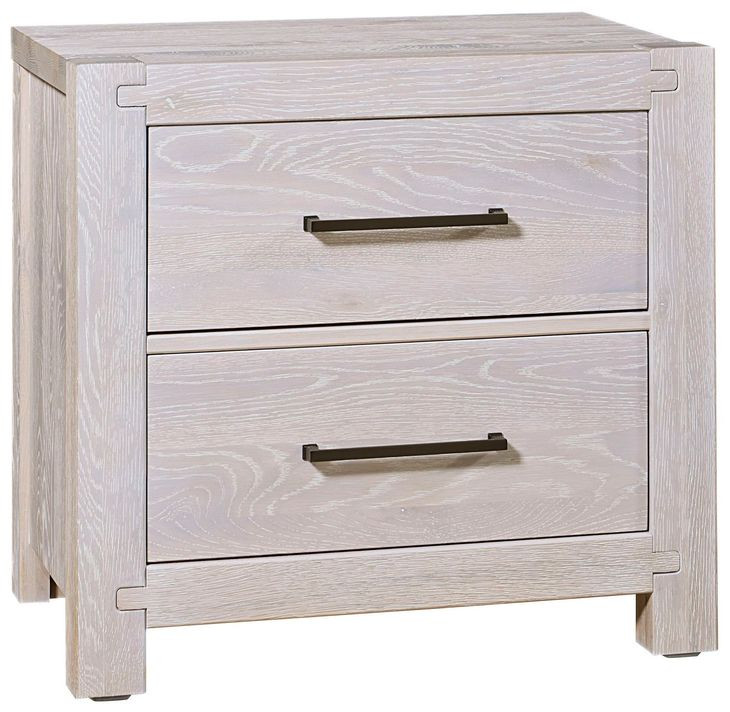 Joinery Washed White Oak 2 Drawer Nightstand