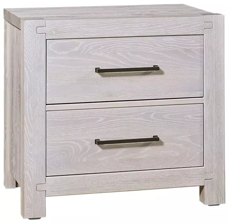 Joinery Washed White Oak 2 Drawer Nightstand