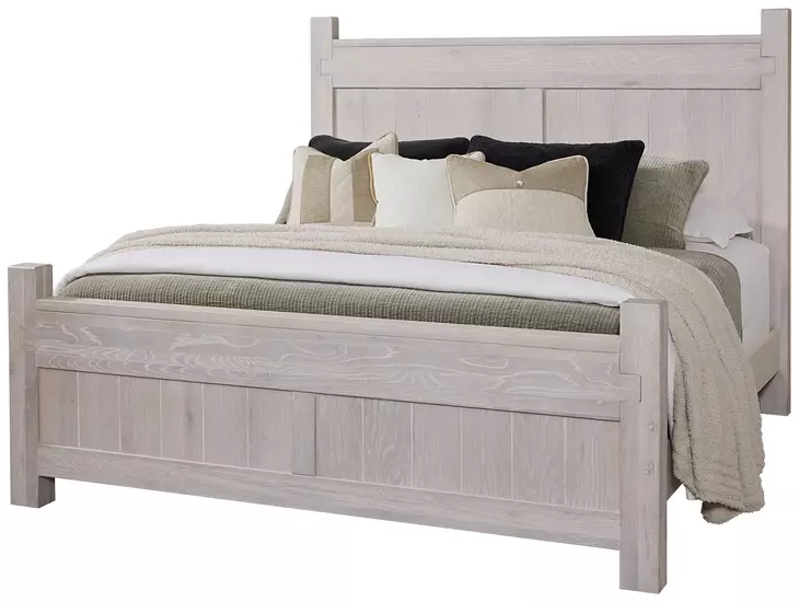 Joinery Washed White Oak Queen Poster Bed