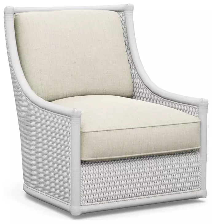 Ocean Breeze Preston Beige Upholstered Swivel Chair