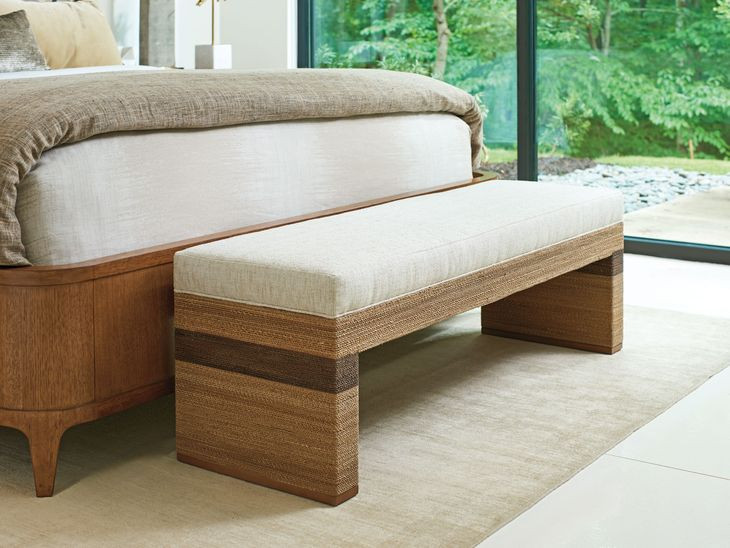 Palm Desert Rosemead Beige Upholstered 59" Bed Bench