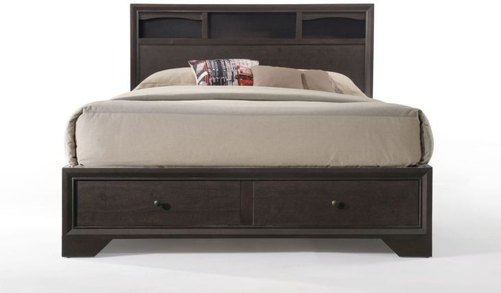 Madison II Espresso Queen Bookcase and Storage Bed