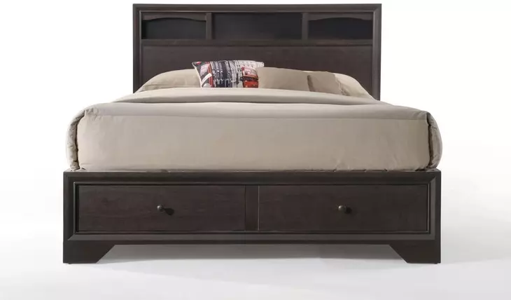Madison II Espresso Queen Bookcase and Storage Bed