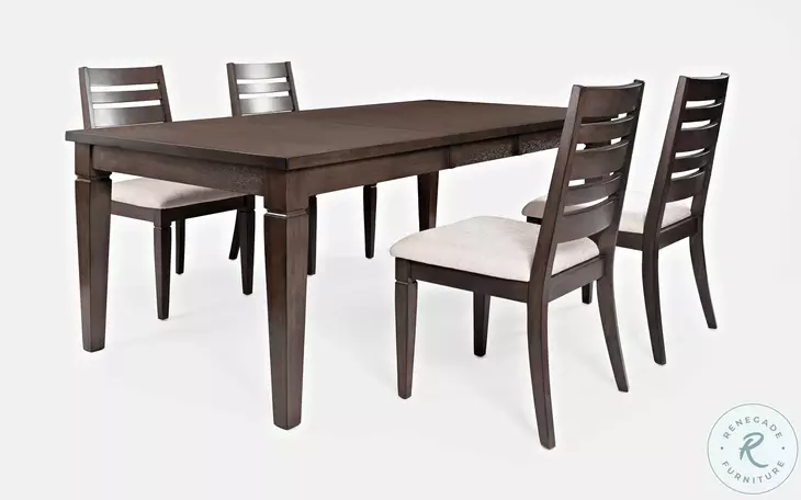 Lincoln Square Dark Espresso And Cream Fabric Ladder Back Side Chair Set of 2