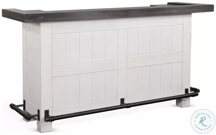 Autumn Echo White 78" Farmhouse Wood Home Bar