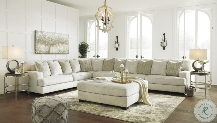 Rawcliffe Parchment Oversized Accent Ottoman from Ashley | Coleman ...