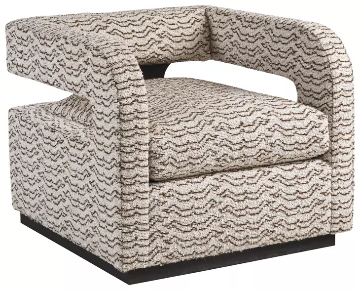 Coda Zanzibar Beige and Brown Upholstered Swivel Chair