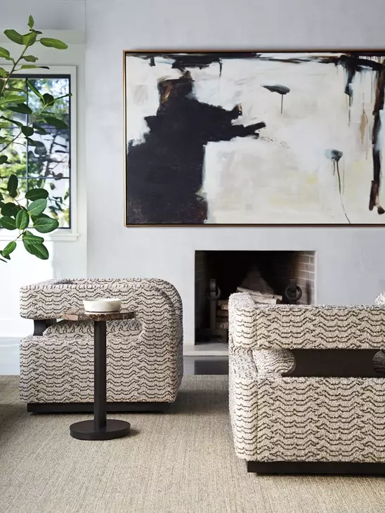 Coda Zanzibar Beige and Brown Upholstered Swivel Chair