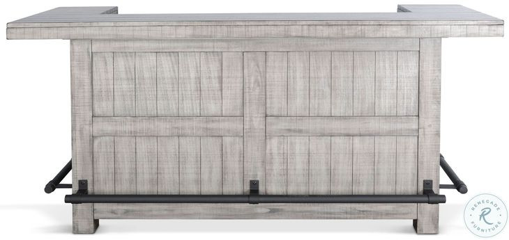 Maple Haze Gray 80" Traditional Wood Home Bar