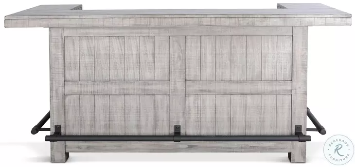 Maple Haze Gray 80" Traditional Wood Home Bar